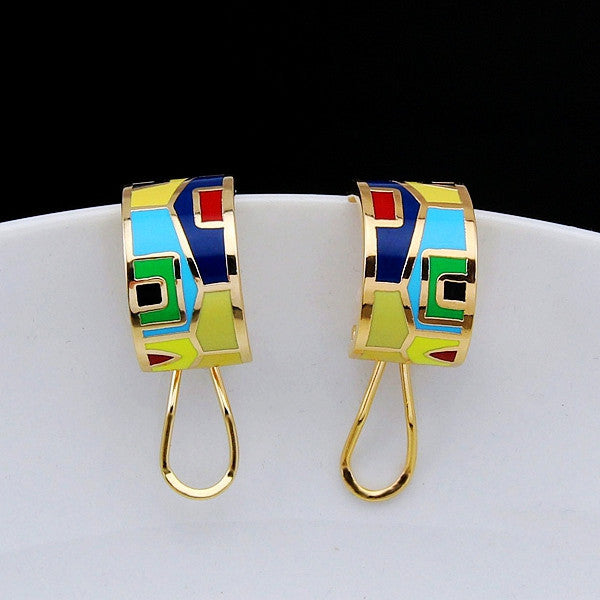 Elegant Alloy Colorful Stud Earrings