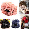 Beauty Chiffon Rose Flower Bow Jaw Clip